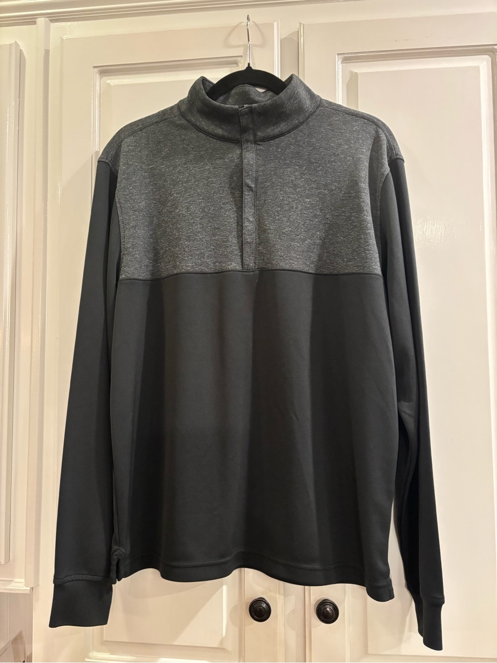 FootJoy Men's Heather Charcoal and Black Quarter-Zip Pullover